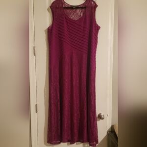 Magenta Lace Evening Dress